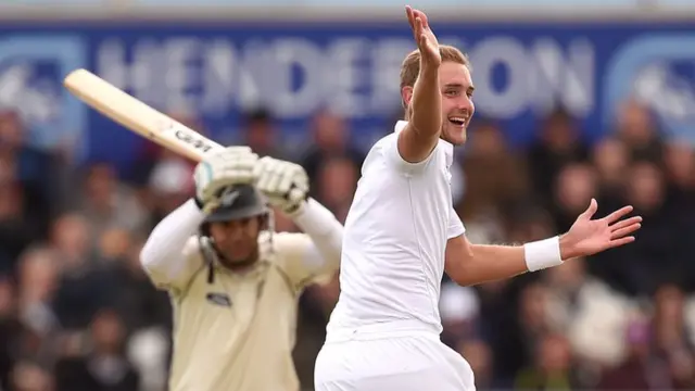 Stuart Broad of England celebrates