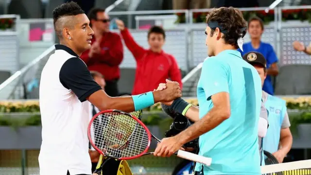 Nick Kyrgios and Roger Federer