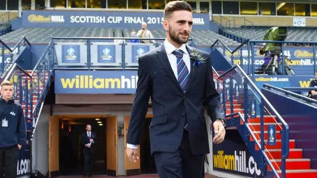 Inverness CT's Graeme Shinnie walks out of the tunnel at Hampden as he prepares to play his final game for the club