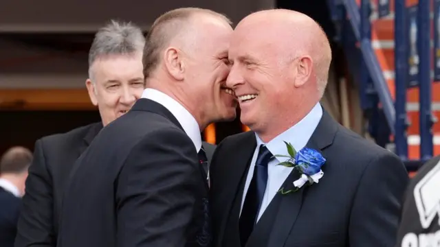 Falkirk boss Peter Houston (right) with Inverness CT counterpart John Hughes