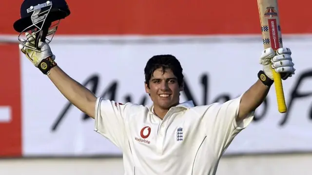 Alastair Cook after scoring his first half century for England in 2006