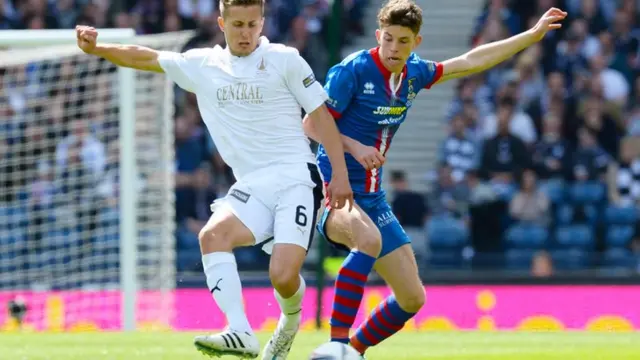 Falkirk's Will Vaulks (left) battles with Ryan Christie