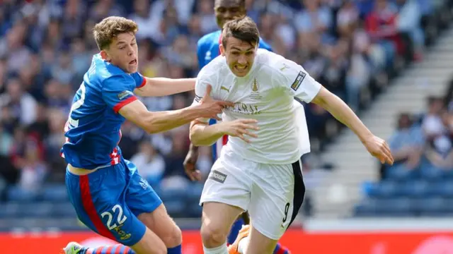 Inverness CT's Ryan Christie (left) tussles with David Smith