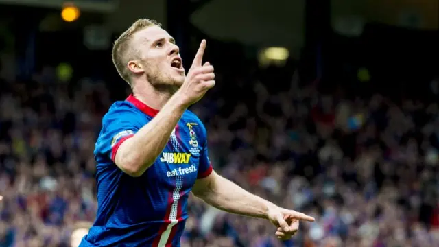 Marley Watkins celebrates his opener at the Scottish Cup final