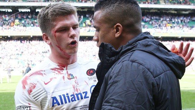 Owen Farrell and Anthony Watson