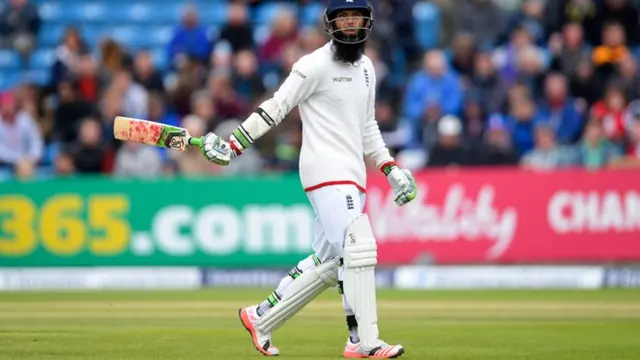 Moeen Ali leaves the field