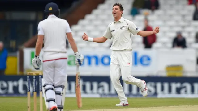 Trent Boult celebrates