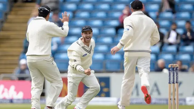 Kane Williamson takes to catch from Ian Bell