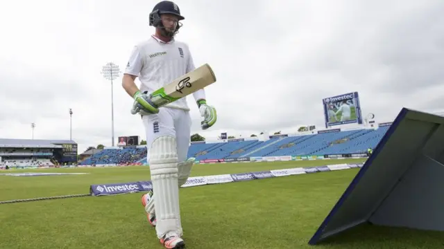 Ian Bell walks following his dismissal