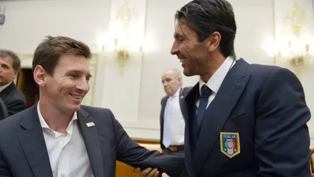 Lionel Messi and Gianluigi Buffon