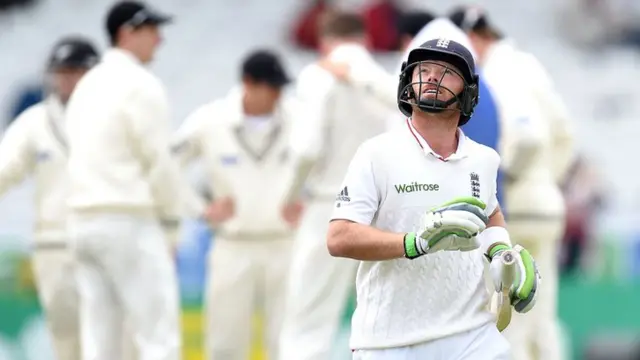 Ian Bell leaves the field dejected