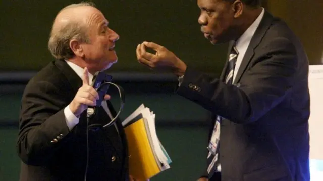 Issa Hayatou and Sepp Blatter