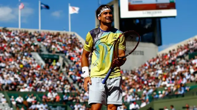 David Ferrer looks on