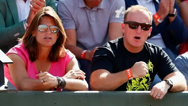 Coach Amelie Mauresmo and Trainer Matt Little