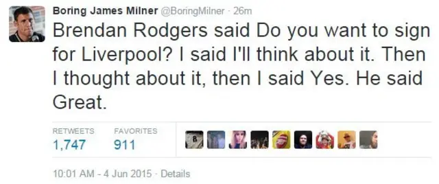 James Milner parody account