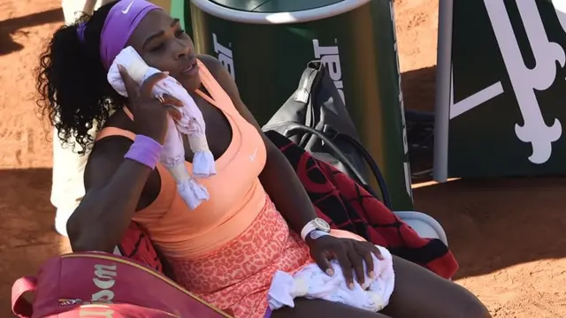 Serena Williams during the break