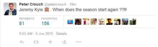 Peter Crouch tweet