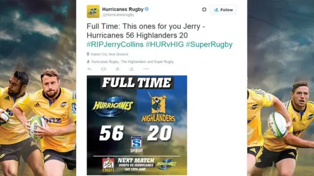 Hurricanes rugby tweet