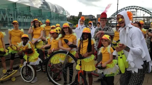 Circus Central team on Newcastle's Quayside