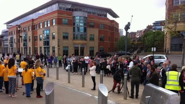 Crowds on Newcastle's Quayside