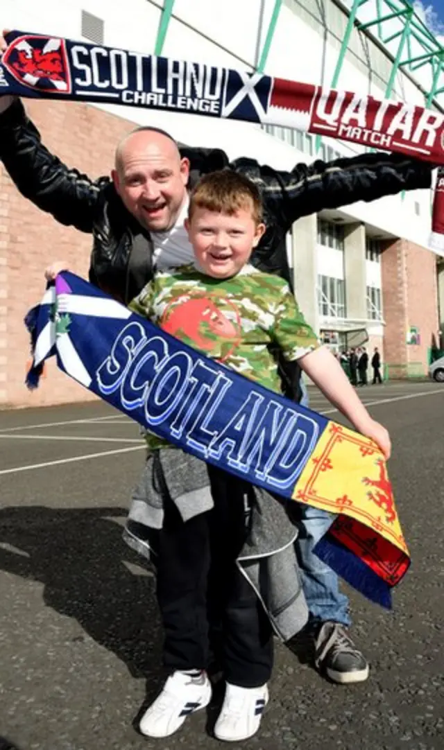 The Scotland fans begin to arrive at Easter Road on a cracking evening for football