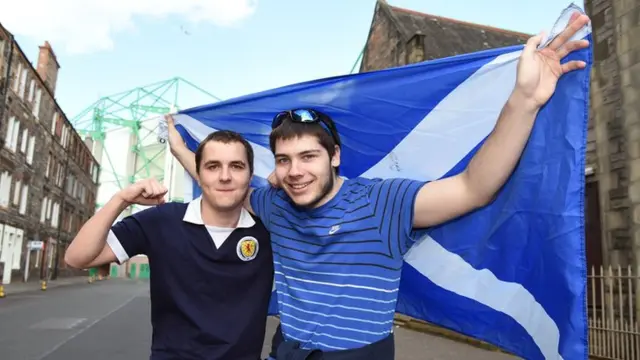 Scotland supporters outside Hampden