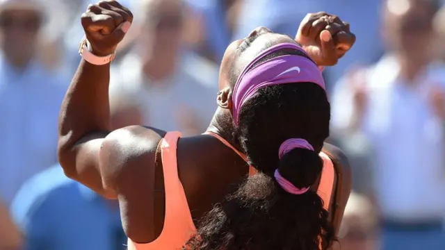 Serena Williams upon winning the French Open