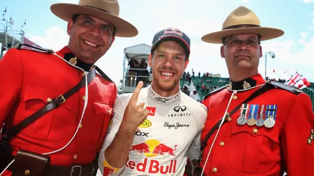 Vettel & mounted police