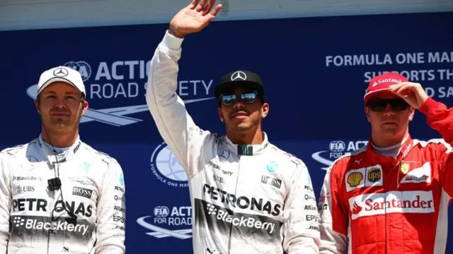 Rosberg, Hamilton, Raikkonen