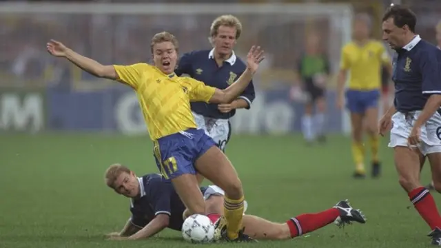 Scotland play Sweden in Italia 90