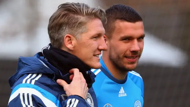 Bastian Schweinsteiger and Lukas Podolski