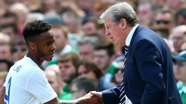 Raheem Sterling (left) and Roy Hodgson