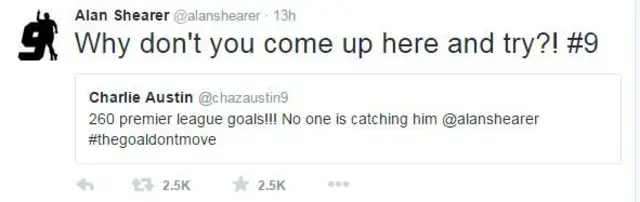 Alan Shearer's tweet