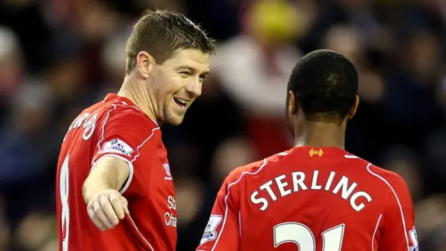 Steven Gerrard (left) and Raheem Sterling