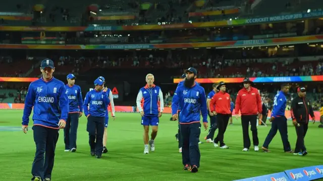 England leave the field after their defeat by Bangladesh