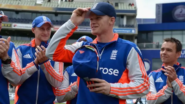 Sam Billings receives his cap