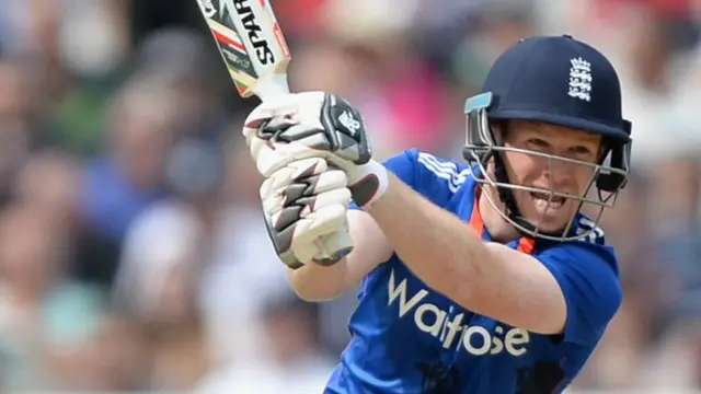 Eoin Morgan plays a shot