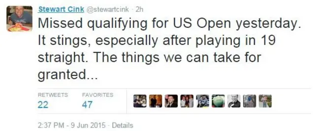 Stewart Cink tweet