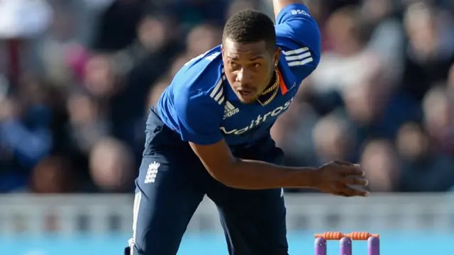 Chris Jordan bowls