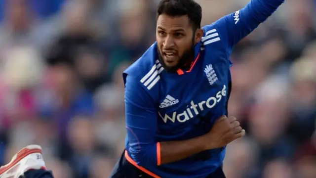 Adil Rashid bowls