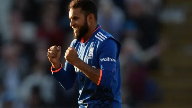 Adil Rashid celebrates