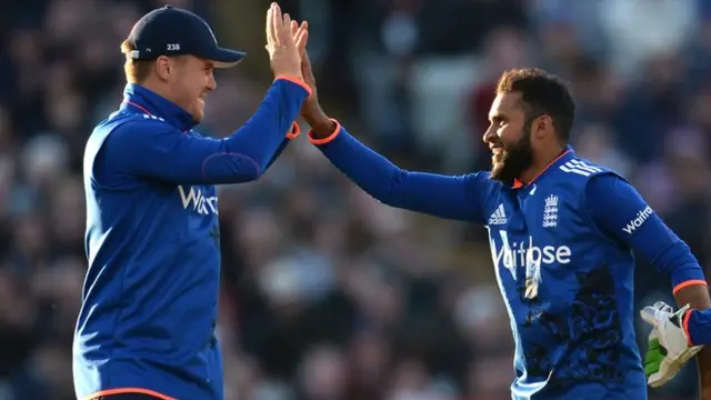 Adil Rashid celebrates