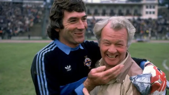 Northern Ireland keeper Pat Jennings (left) with manager Billy Bingham