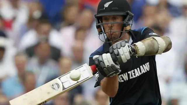 Luke Ronchi plays a shot