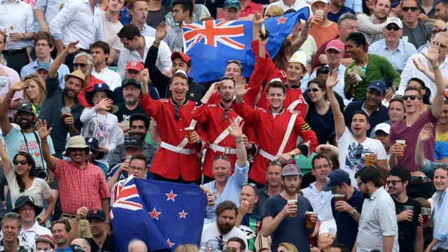 New Zealand fans celebrate