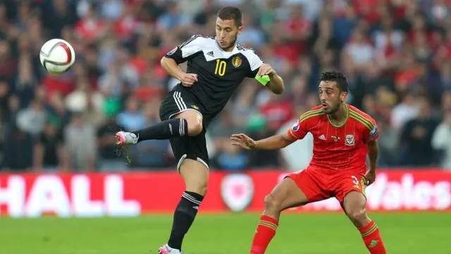 Eden Hazard and Neil Taylor