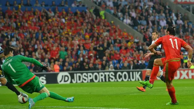 Gareth Bale scores for Wales