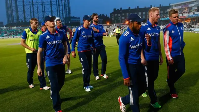 England players leave the field after loss