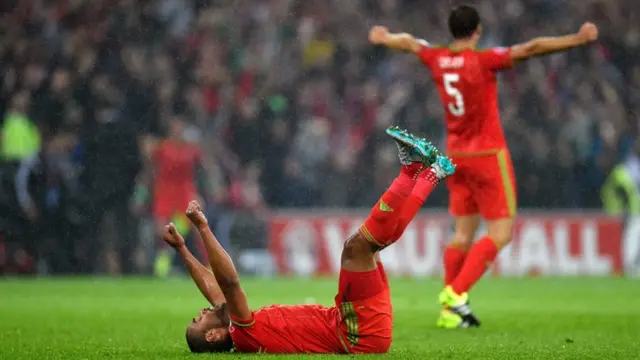 Ashley Williams celebrates