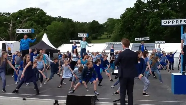 Children performing